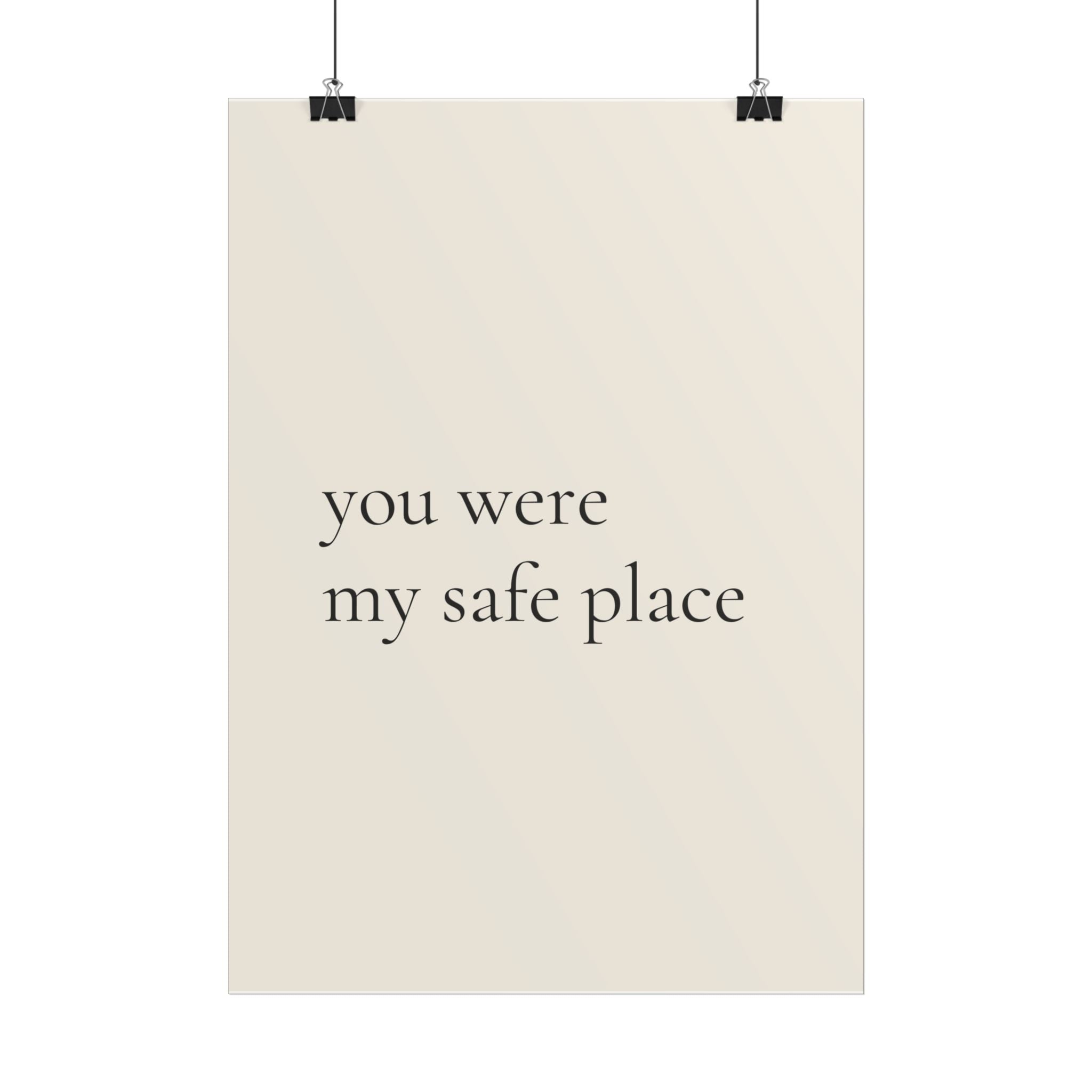 You Were My Safe Place | Minimalist Dog Quote Poster
