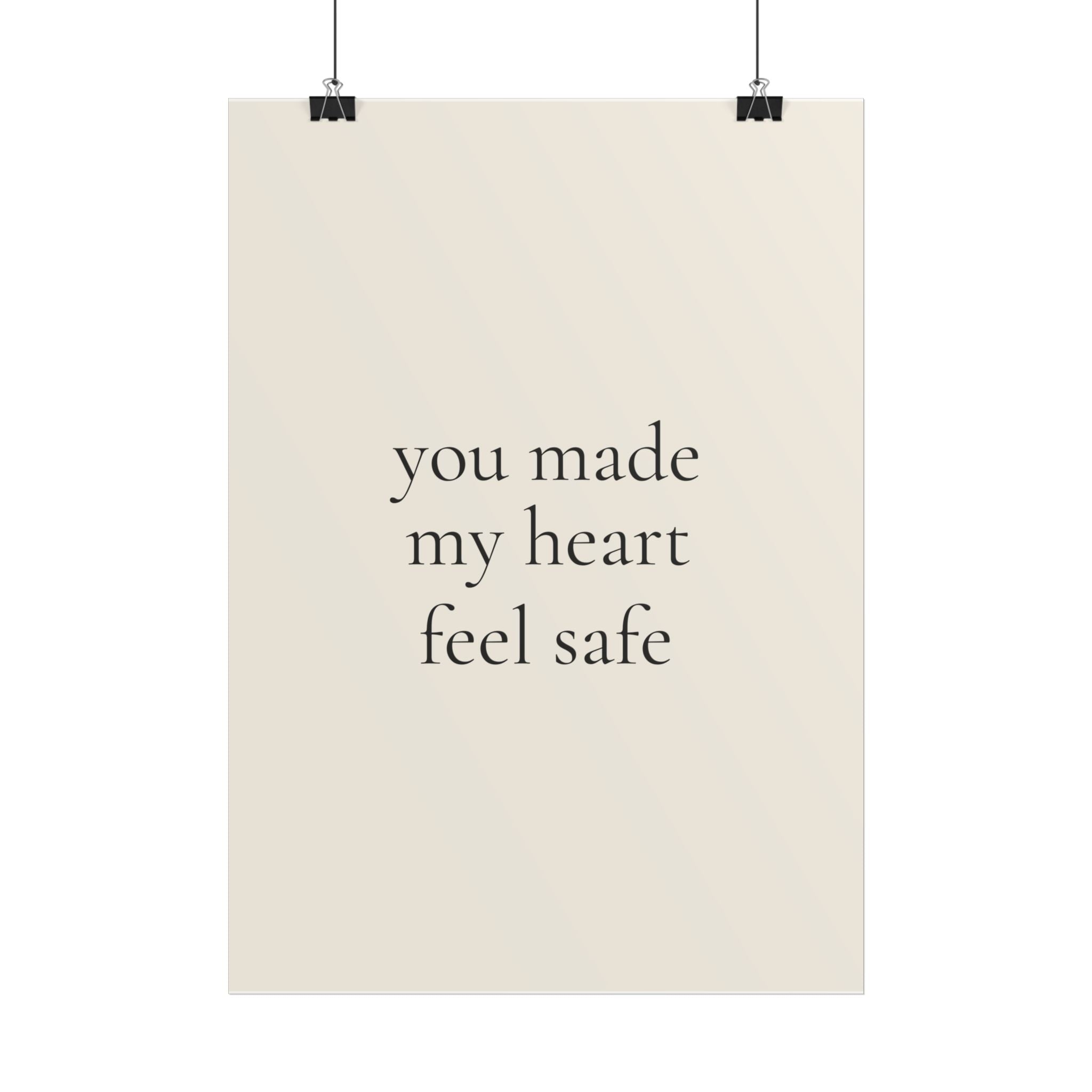 You Made My Heart Feel Safe | Minimalist Dog Quote Poster