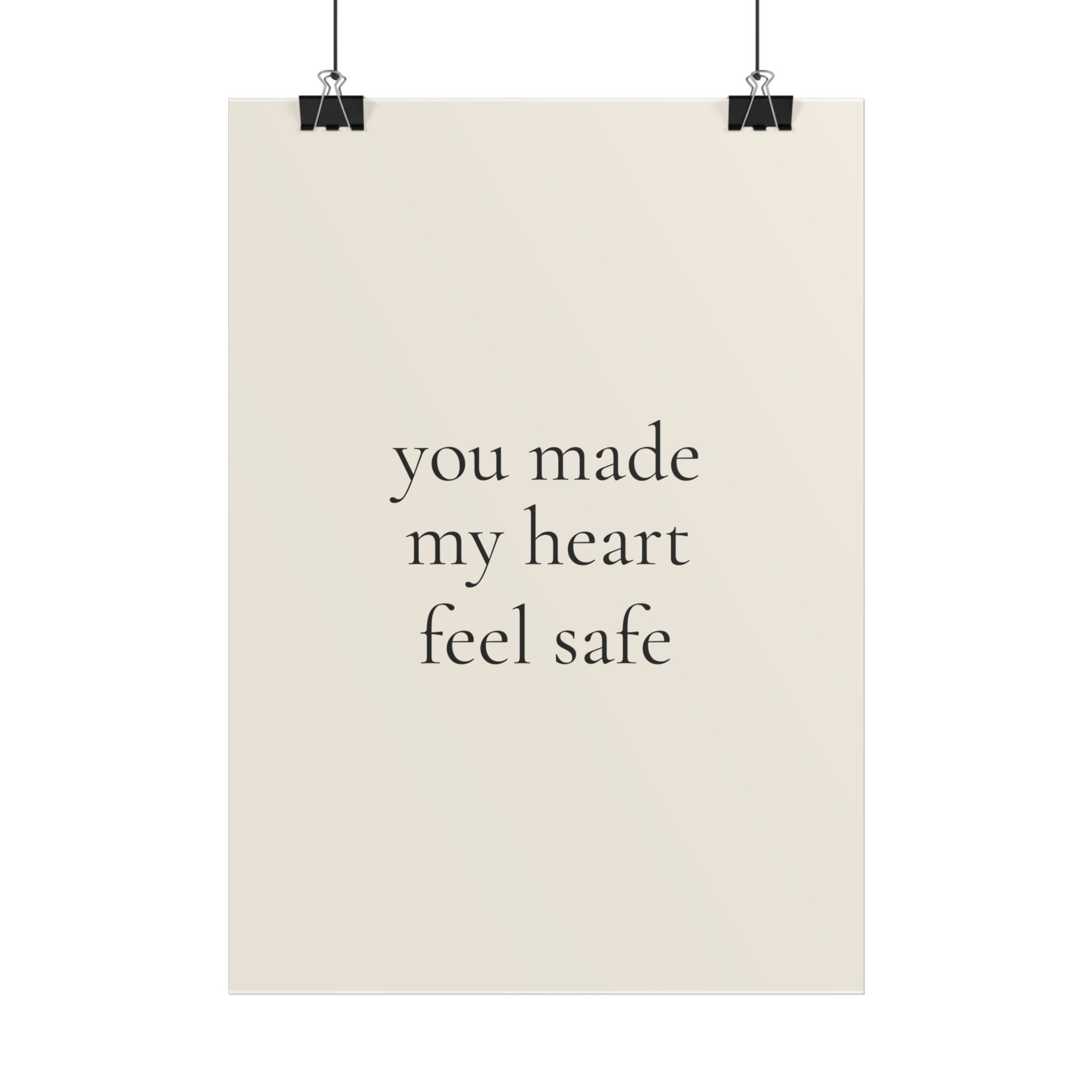 You Made My Heart Feel Safe | Minimalist Dog Quote Poster