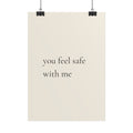 You Feel Safe With Me | Minimalist Dog Quote Poster