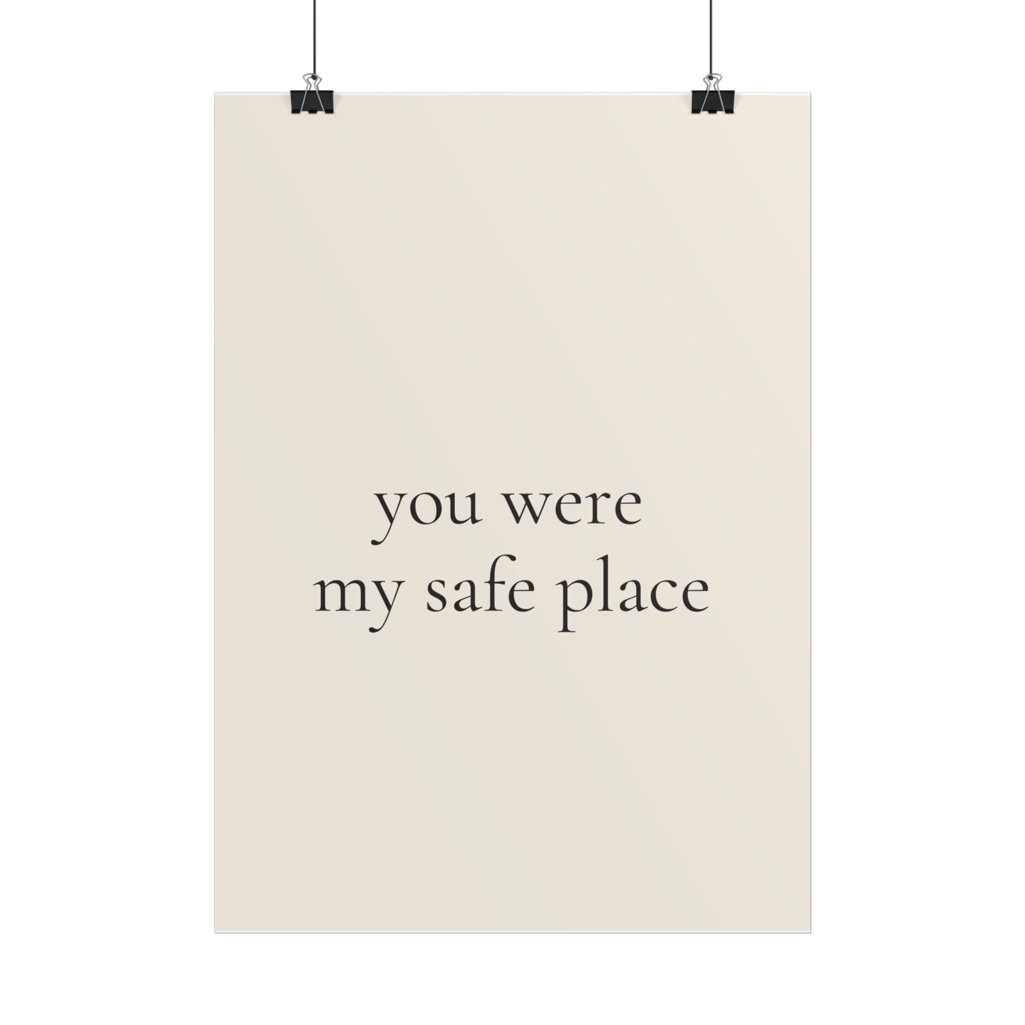 You Were My Safe Place | Minimalist Dog Quote Poster