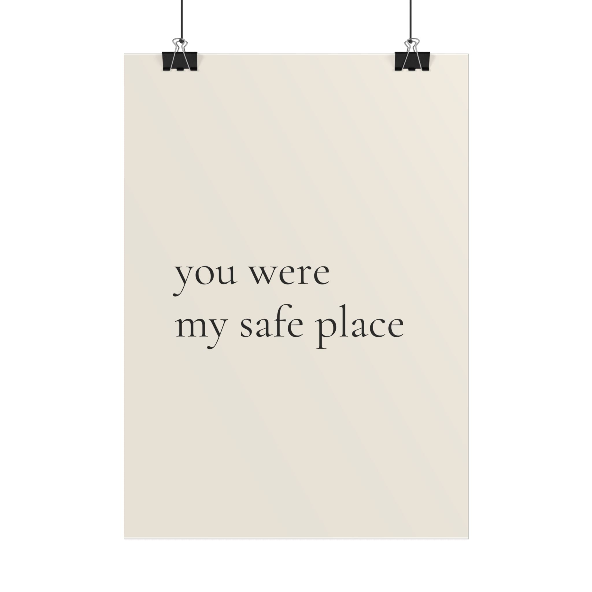 You Were My Safe Place | Minimalist Dog Quote Poster